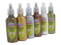 Kit de peinture - 3D -  Métal - 6 x 20 ml - Diam's