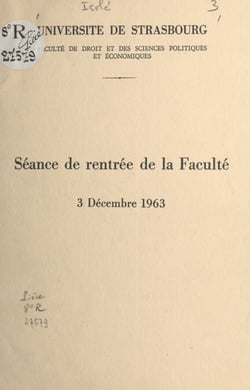 Séance de rentrée de la Faculté, 3 décembre 1963