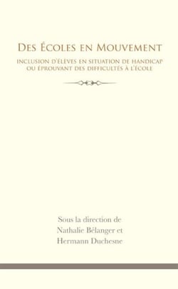 Des Écoles en mouvement - Inclusion d'élèves en situation de handicap ou éprouvant des difficultés à l'école