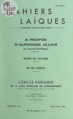 À propos d'Alphonse Allais - Notes de lecture. Vie du Cercle