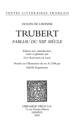 Trubert - Fabliau du XIIIe siècle