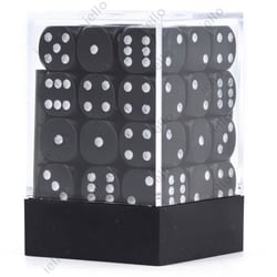36 dés pour JDR Chessex - Opaque - Noir et blanc