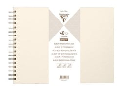 Album Clairefontaine à personnaliser - Blanc irisé - 32 x 24 cm - 40 feuilles - 200 g/m²