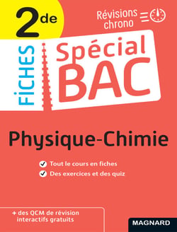 Spécial Bac Fiches Physique-Chimie 2de Bac 2025 - Tout le programme en 50 fiches, mémos, schémas-bilans, exercices et QCM