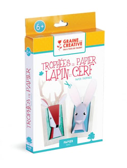 Kit Trophée Papier 3D - Lapin et cerf