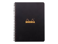 Cahier polypro à spirales - Format A5 14.8 x 21 cm - Rhodiactive Notebook - Rhodia - 160 pages petits carreaux - Noir