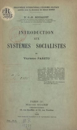 Introduction aux systèmes socialistes de Vilfredo Pareto