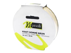Kraft gommé brun - 40m x 25mm- Monali