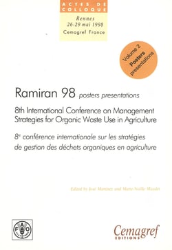 Ramiran 98. Proceedings of the 8th International Conference on Management Strategies for Organic Waste in Agriculture - Vol. 2: Proceedings of the poster presentations