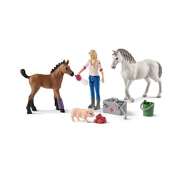 Figurine Visite du vétérinaire pour la jument et le poulain - Farm world