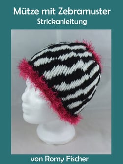 Mütze mit Zebramuster - Strickanleitung