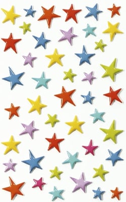 Stickers Cooky Maildor - étoiles couleurs - 1 planche