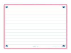 80 flashcards - 10,5 x 14,8 cm - Flash 2.0 Oxford - Ligné - cadre rose