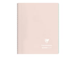 Cahier polypro à spirale - Format A5 14.8 x 21 cm - Koverbook pastel Blush - Clairefontaine - 160 pages lignées - Rose