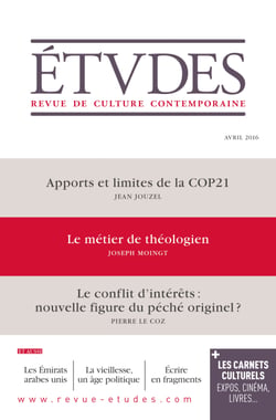 Etudes - Avril 2016 - Le métier de théologien