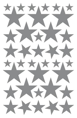 Gommettes Initial or et argent - 4 planches - Etoiles