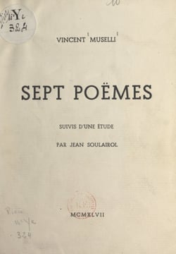 Sept poèmes - Suivis d'une Étude, par Jean Soulairol