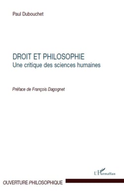 Droit et philosophie - Une critique des sciences humaines