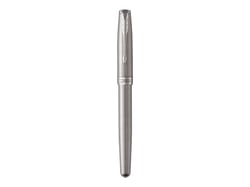 Stylo roller Parker - Sonnet Acier inoxydable - Noir - Pointe fine