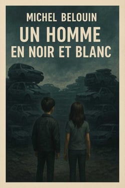 Un homme en noir et blanc