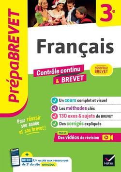 Prépabrevet - Français 3e - Brevet 2027 - cours, méthodes &amp; sujets de brevet corrigés