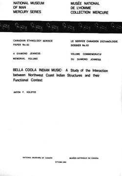 Bella Coola Indian music - A study of the interaction between Northwest Coast Indian structures and their functional contex