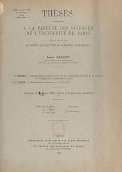 Recherches expérimentales sur le dimorphisme évolutif et la biologie de Polystomum integerrimum Frol - Suivi de Propositions données par la Faculté : les hormones chez les batraciens