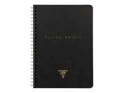 1 carnet à spirale - Format A5 14.8 x 21 cm - Flying Spirit Black - Clairefontaine - 120 pages lignées - Designs assortis