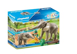 Elephant et soigneur