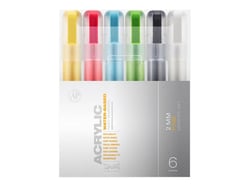 Pochette de 6 Markers Acrylic Fins 2mm - Montana
