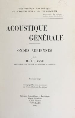Acoustique générale - Ondes aériennes