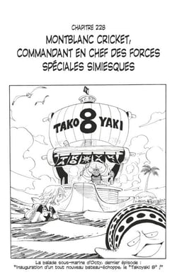 One Piece édition originale - Chapitre 228 - Montblanc Cricket, commandant en chef des Forces Spéciales Simiesques