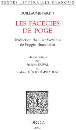 Les Facecies de Poge : traduction du "Liber Facetiarum" de Poggio Bracciolini