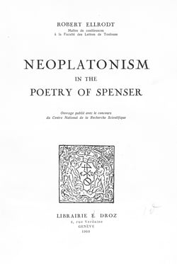 Neoplatonism in the poetry of Spenser