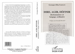 Dire, agir, définir - Dictionnaires et langue ordinaire