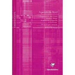 Agenda de bord enseignant broché - Format A4 21 x 29.7 cm - 4 colonnes - Clairefontaine - 144 pages - Rose