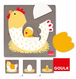 Puzzle poule - 3 niveaux