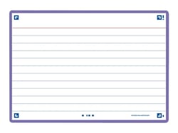 80 flashcards - 10,5 x 14,8 cm - Flash 2.0 Oxford - Ligné - cadre violet