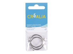 2 pendentifs connecteur Ø 25 mm Créalia - Rhodium