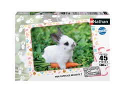 Puzzle 45 pièces - Petit lapin et sa carotte