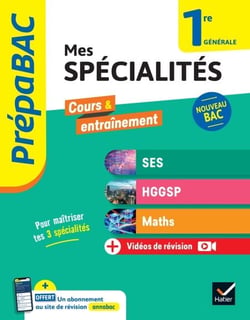 Prépabac - Mes spécialités SES, HGGSP, Maths 1re générale - 2026-2027 - tout-en-un (programme de Première)