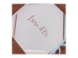 Livre d'or - Rose poudré avec dorure embossée
