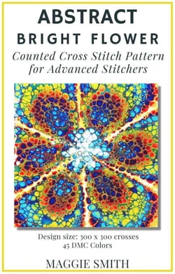Abstract Bright Flower | Counted Cross Stitch Pattern for Advanced Stitchers - Abstract Cross Stitch