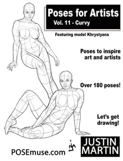 Poses for Artists Vol 11 - Curvy Models - Featuring Khrystyana - Pose Reference Book Series, #11