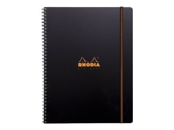 Carnet polypro à spirales - Format A4 21 x 29.7 cm - Rhodiactive Pro Book - Rhodia - 160 pages petits carreaux - Noir
