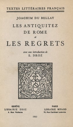 Les Antiquitez de Rome et Les Regrets