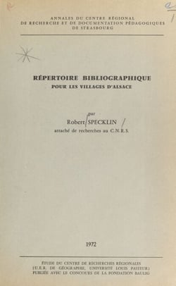 Répertoire bibliographique pour les villages d'Alsace