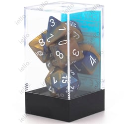 7 dés pour JDR Chessex - Gémini - Bleu or blanc