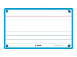 80 flashcards - 7,5 x 12,5 cm - Flash 2.0 Oxford - Ligné - cadre turquoise