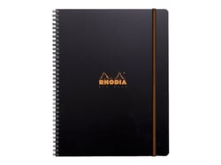 Carnet polypro à spirales - Format A4 21 x 29.7 cm - Rhodiactive Pro Book - Rhodia - 160 pages lignées - Noir